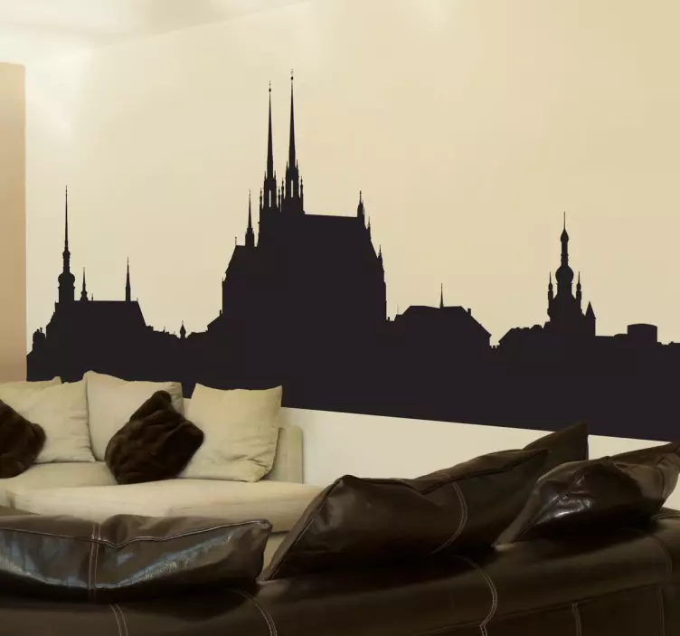 Brno skyline silhouette sticker - TenStickers