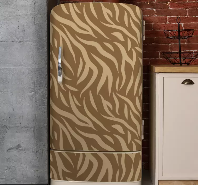 Brown and beige tiger skin pattern fridge decal - TenStickers
