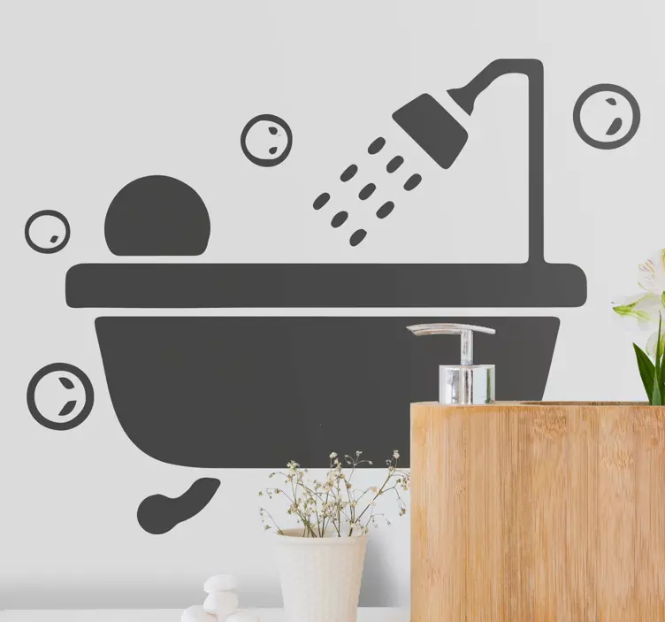 Bubble bath shower screen sticker - TenStickers