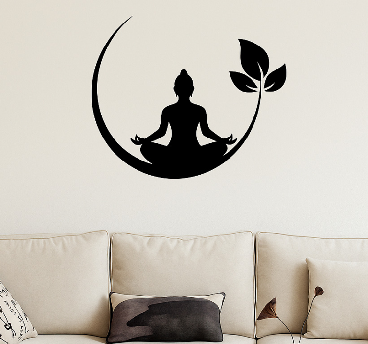 Buddist Zen minimalistic design living room wall sticker - TenStickers