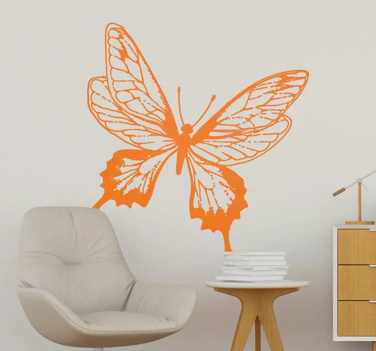 Butterfly wall sticker graceful butterfly outline - TenStickers