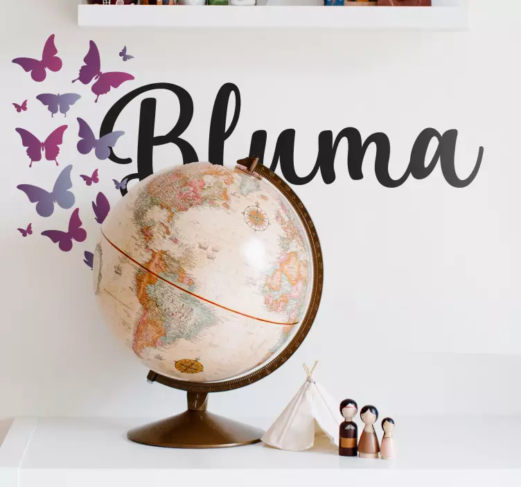 Butterfly with personalized name sticker - TenStickers