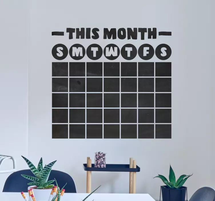 Calendar Chalkboard Sticker - TenStickers