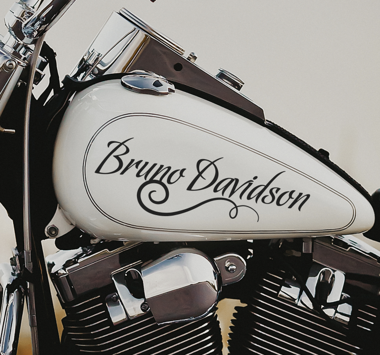 Calligraphic filigree name motorcycle sticker - TenStickers