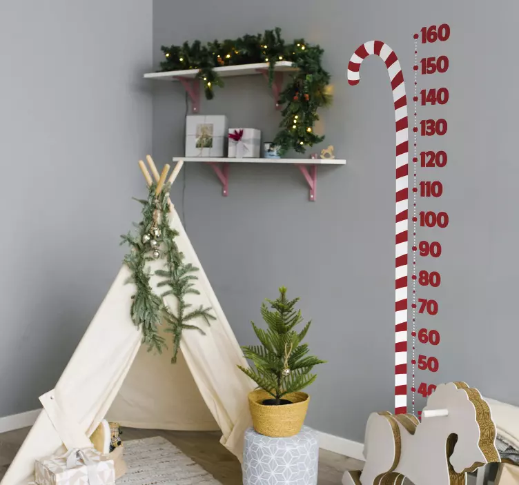 Candy Cane Growth Chart height scale sticker - TenStickers