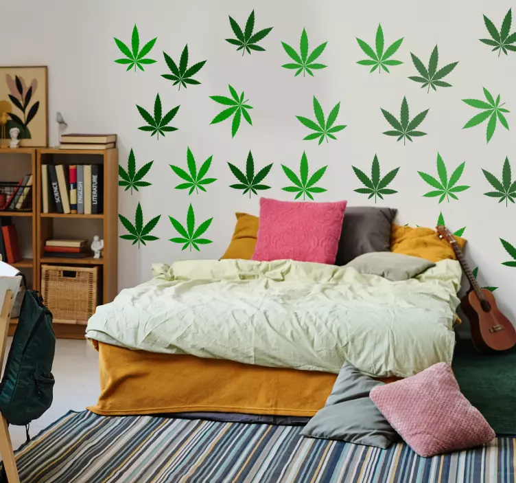 Cannabis Leaf plant wall decal - TenStickers
