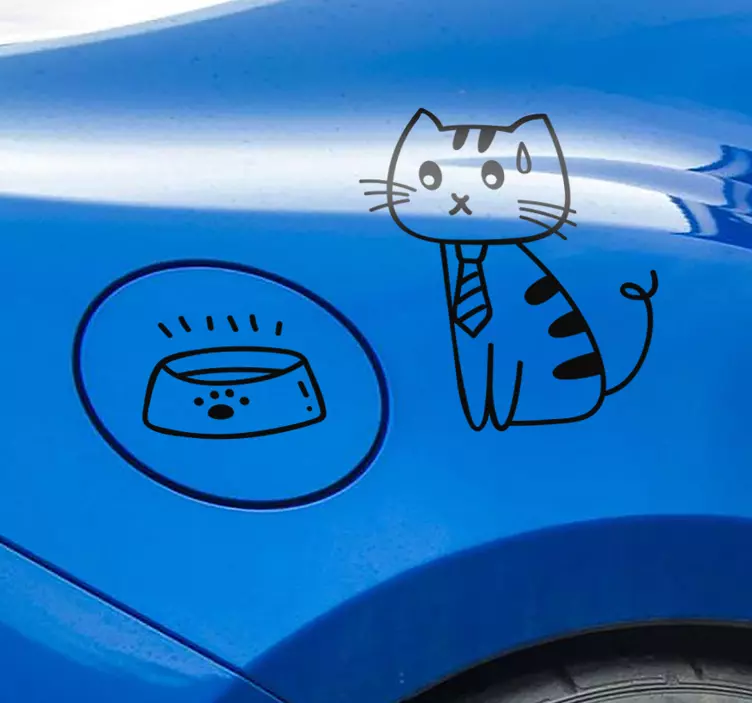 Car sticker funny cat illustration - TenStickers