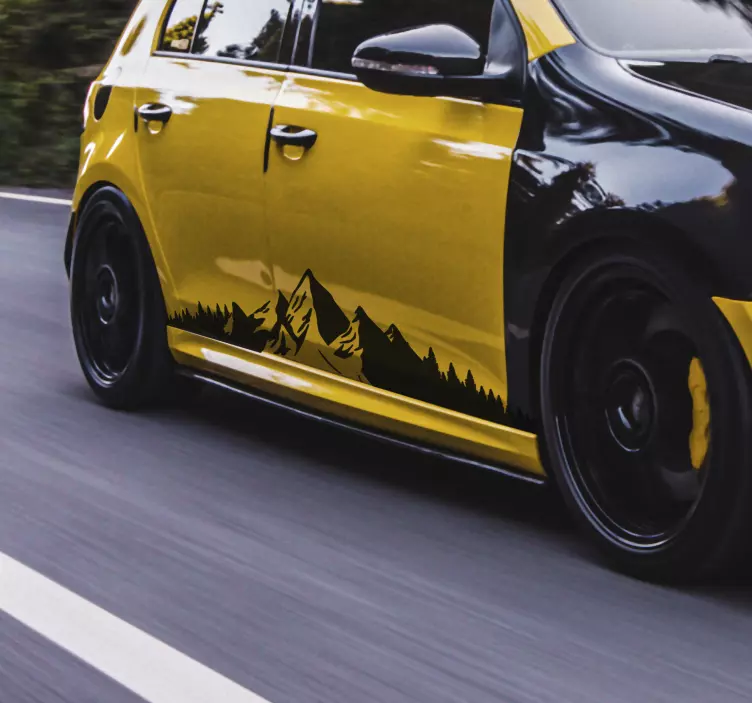 Mountains silhouette car sticker - TenStickers