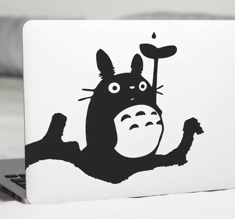 Cartoon animal on branch laptop sticker - TenStickers