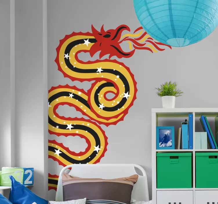 Cartoon Chinese Dragon Home Wall Sticker - TenStickers