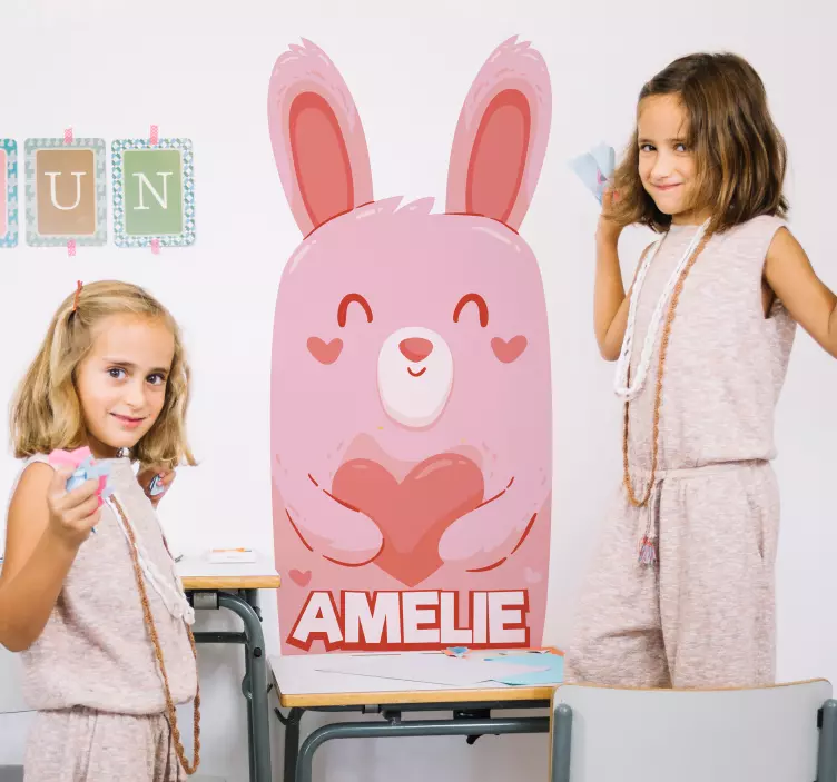 Cartoon Rabbit Customisable Wall Sticker - TenStickers