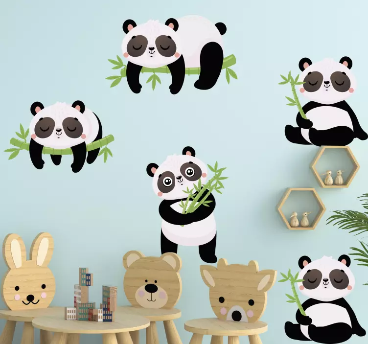 Cat sticker cute panda illustrations - TenStickers