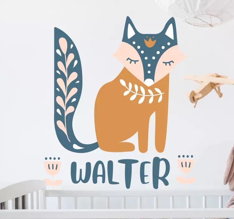 Cat sticker fox character illustration - TenStickers