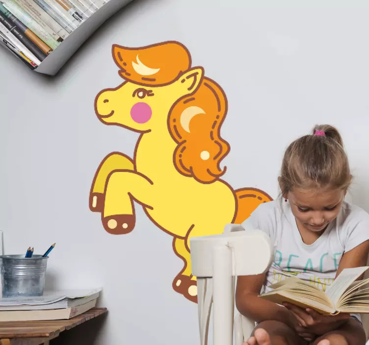 Cat sticker playful pony character - TenStickers