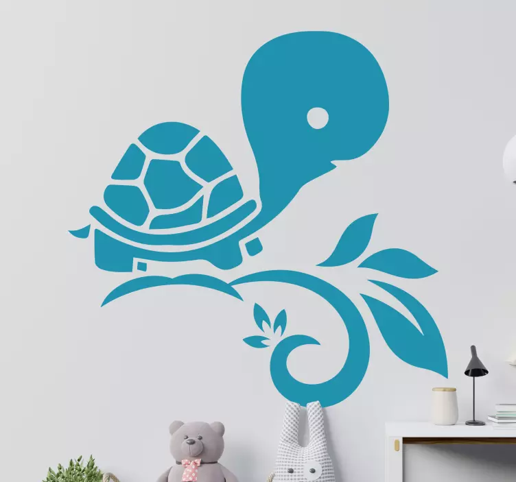 Cat sticker with playful turtle design - TenStickers