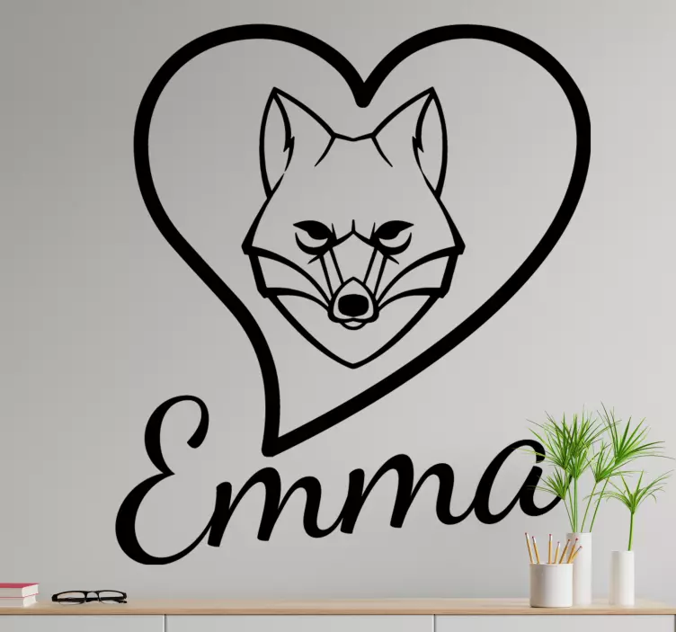 Cat sticker wolf heart outline - TenStickers