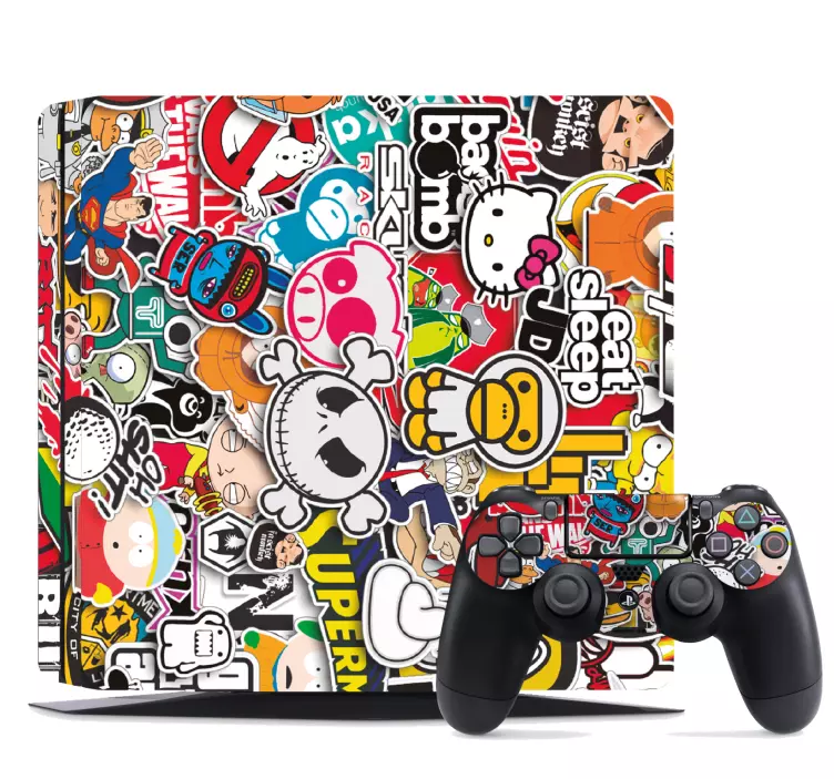 Colorful sticker bomb ps4 skin - TenStickers