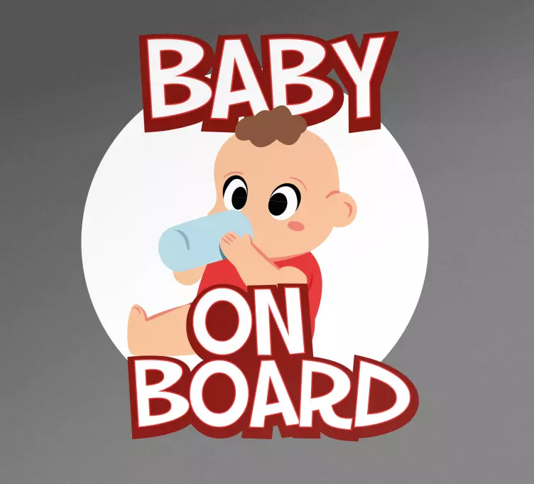 Charming Infant Drinking Baby on board sticker - TenStickers