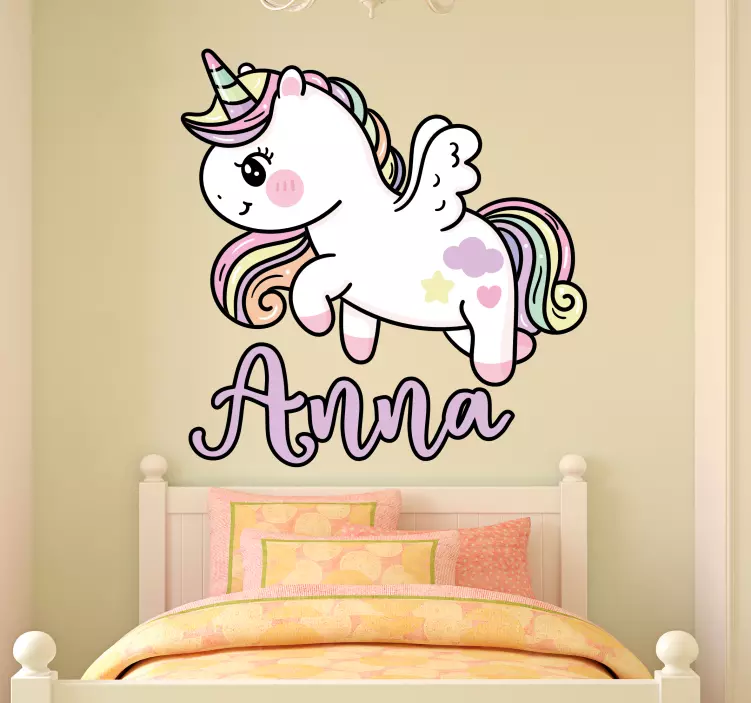 Custom unicorn figurine kid's sticker - TenStickers
