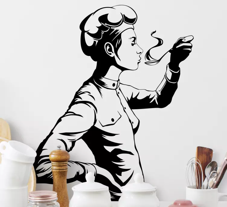 Chef tasting the food wall sticker - TenStickers
