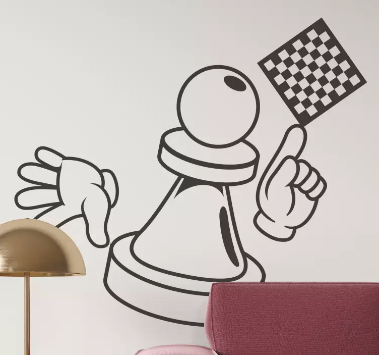 Chess figures pawn board game decal - TenStickers