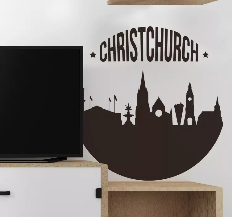 Christchurch skyline wall decal - TenStickers