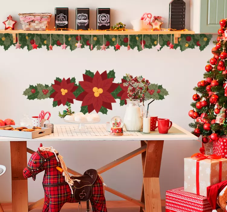 Christmas berry branches set christmas sticker - TenStickers