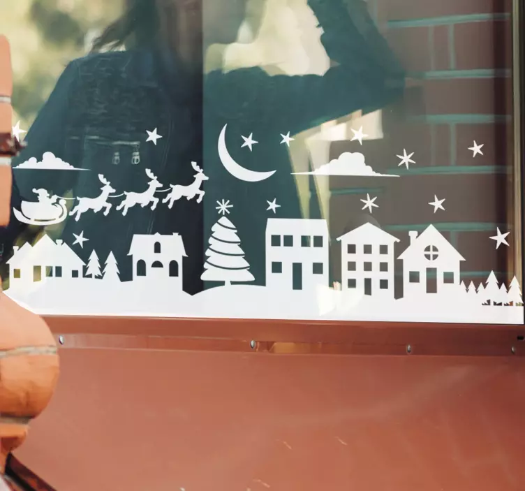 christmas scene christmas sticker - TenStickers