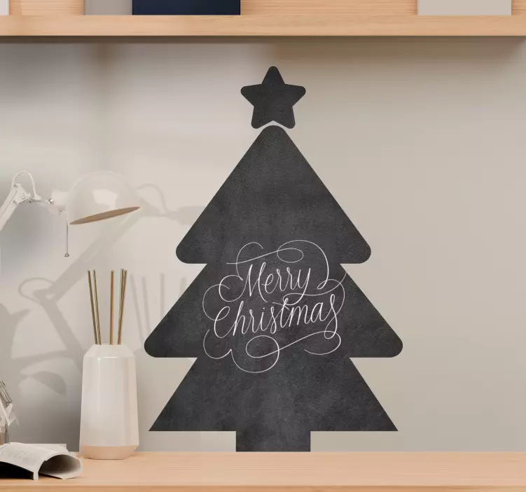 Christmas Tree Design chalkboard sticker - TenStickers