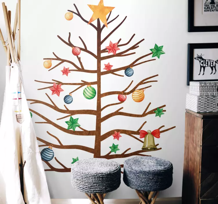 Christmas tree without leave christmas decal - TenStickers