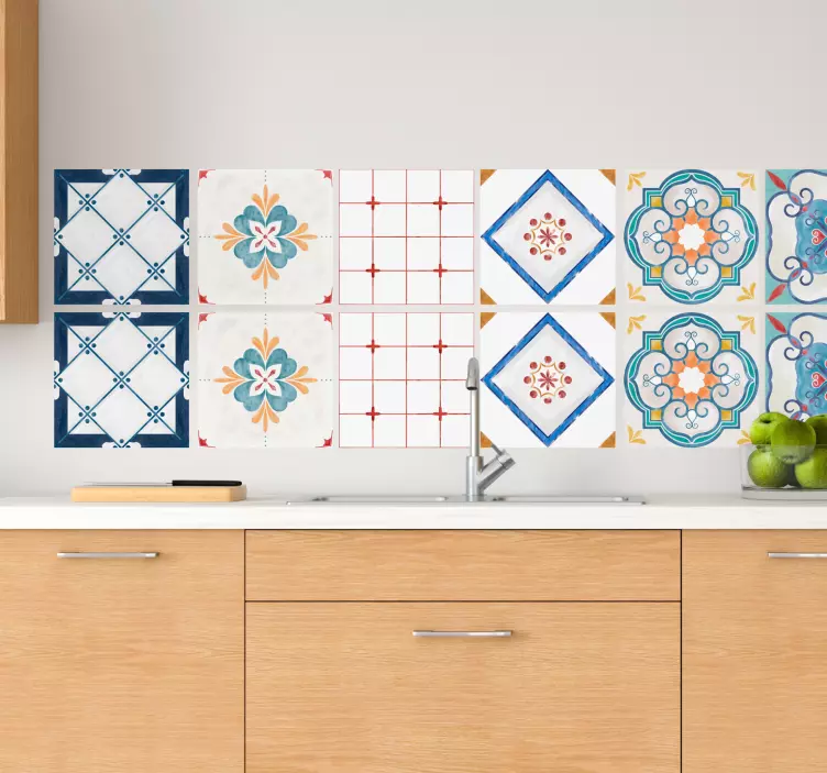 Ciment tiles design tile sticker - TenStickers