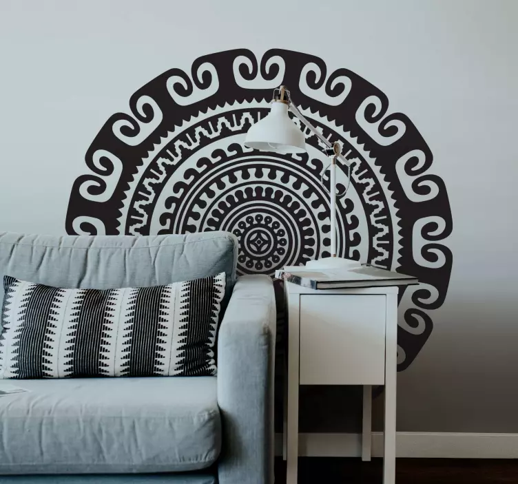 Circular mandala floral wall sticker - TenStickers
