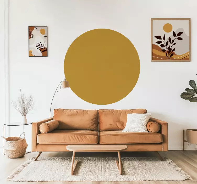 circular ocher wall decal for living room - TenStickers