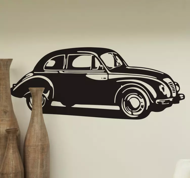 Classic Car Silhouette motorbike sticker - TenStickers
