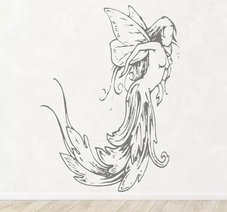 Classic Illustrative drawing of fairy wall sticker - TenStickers