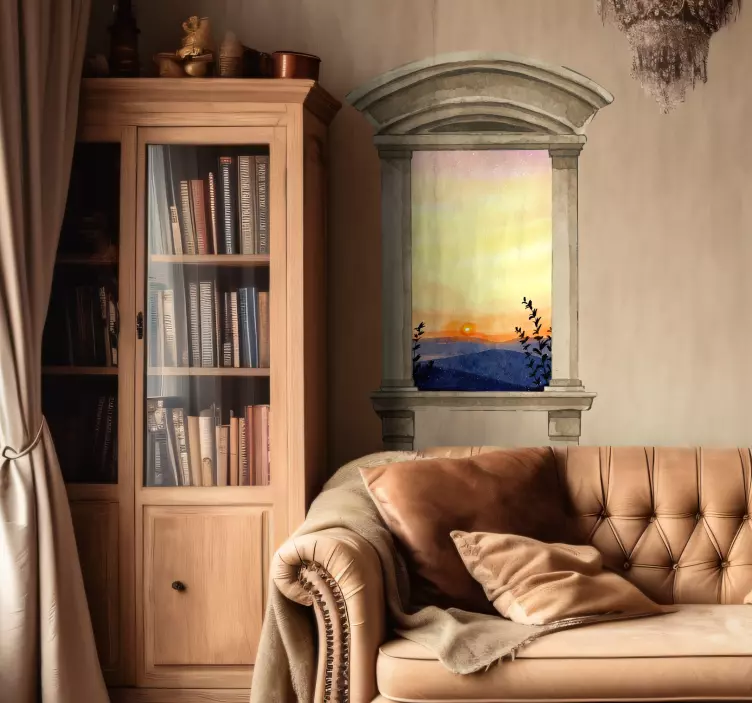 Classic window watercolour finish 3D wall decal - TenStickers