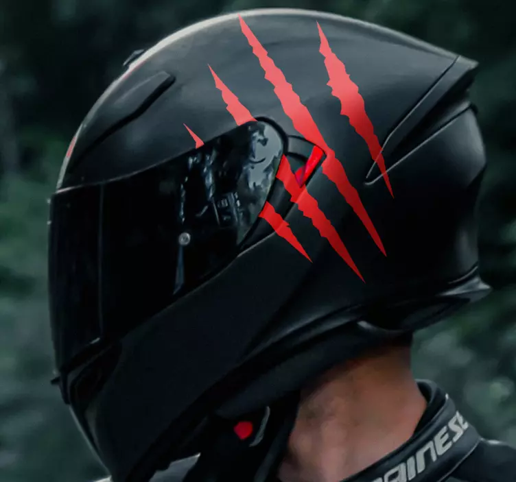 Claw Scratch Marks Helmet Motorcycle Sticker - TenStickers