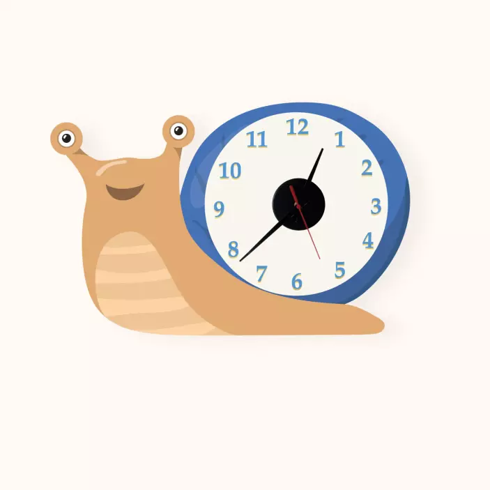 Clock with snail wall clock sticker - TenStickers