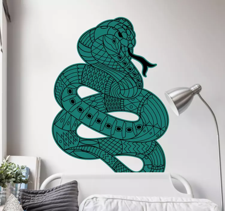 Cobra snake mandala abstract wall decal - TenStickers