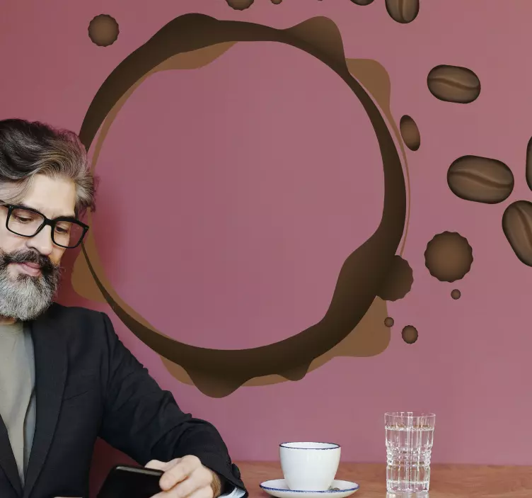 Coffee Stain Design decoration wall sticker - TenStickers