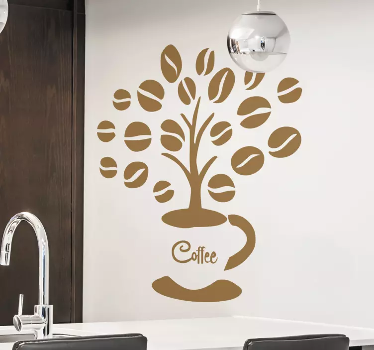 Coffee Tree Kitchen Wall Sticker - TenStickers