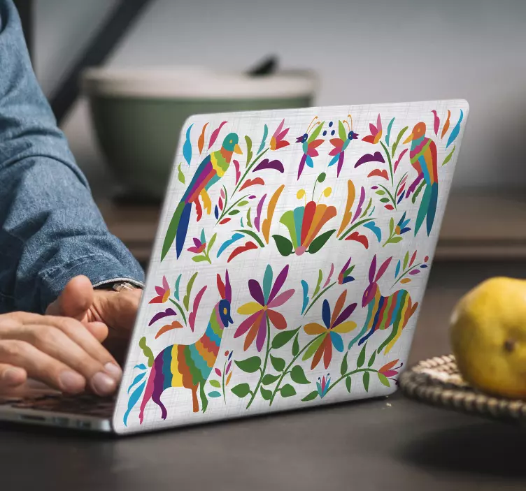 Colorful Animal Floral laptop skin - TenStickers