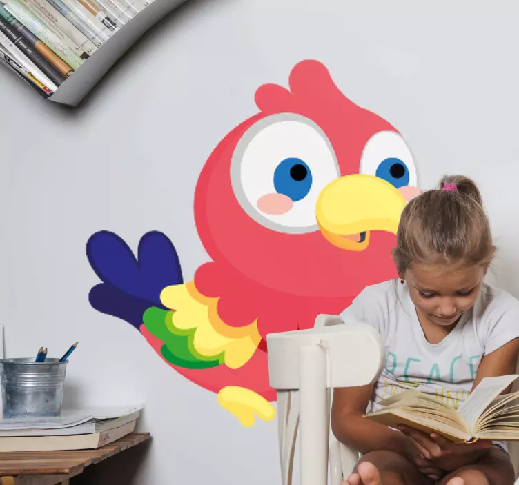 Colorful Cartoon Parrot animal wall sticker - TenStickers