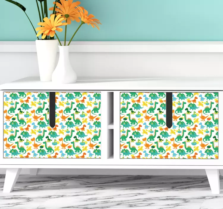 Colorful Dino Patterns dinosaur wall sticker - TenStickers