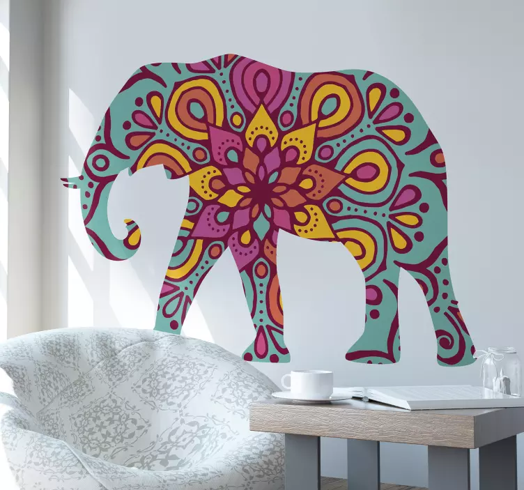 Colorful Elephant Silhouette decoration wall sticker - TenStickers