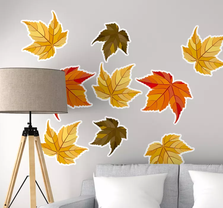 Colorful Leaf Series plant sticker - TenStickers