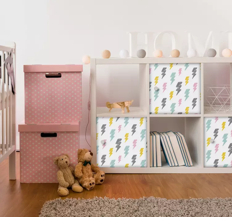 Colorful Lightning Shapes kid's sticker - TenStickers