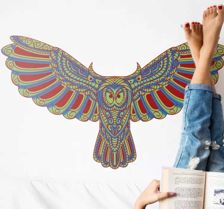 Colorful majestic owl animal wall sticker - TenStickers