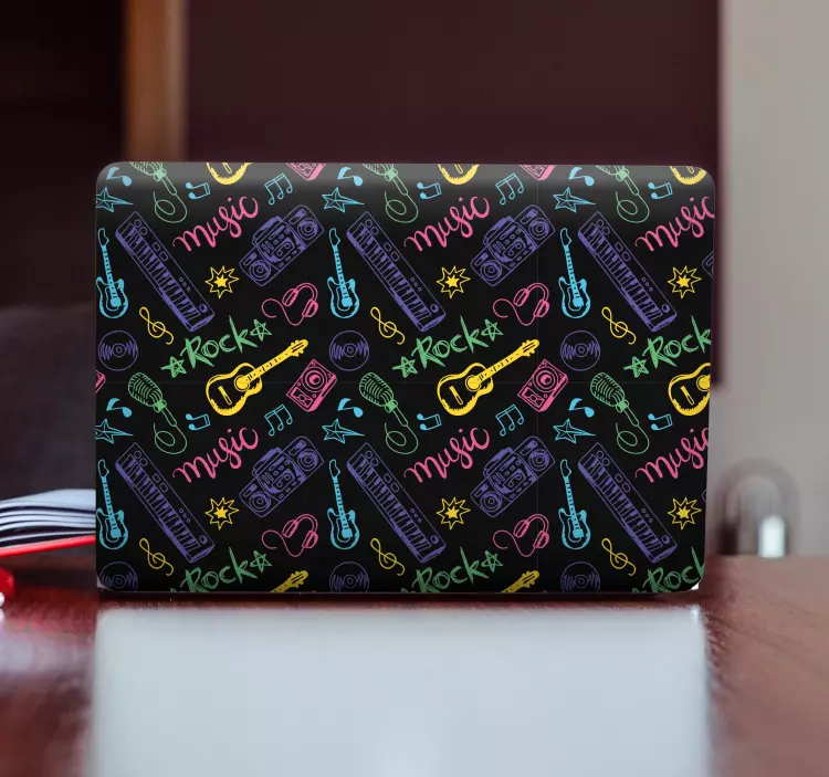 Colorful Music Symbols laptop skin - TenStickers