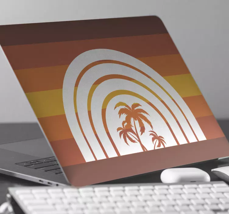 Colorful Palm Oasis laptop skin - TenStickers
